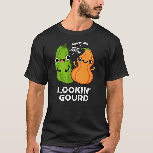 Camiseta Gourd Engraçado Veggie Pun Dark BG (Frente)