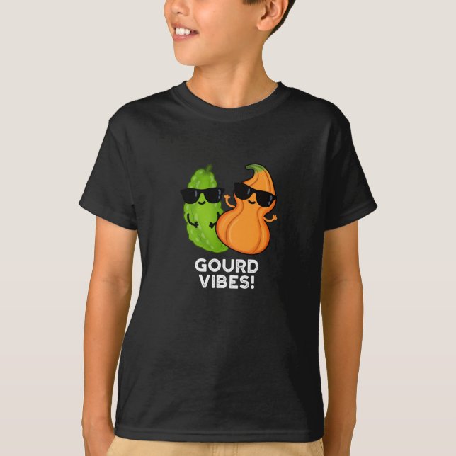 Camiseta Gourd Vibes Funny Veggie Pun Dark BG (Frente)