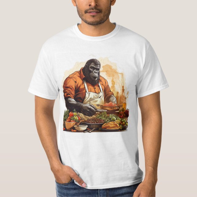 Camiseta "Gourmet Gorilla: A Camisa-T Escolha do Chef (Frente)