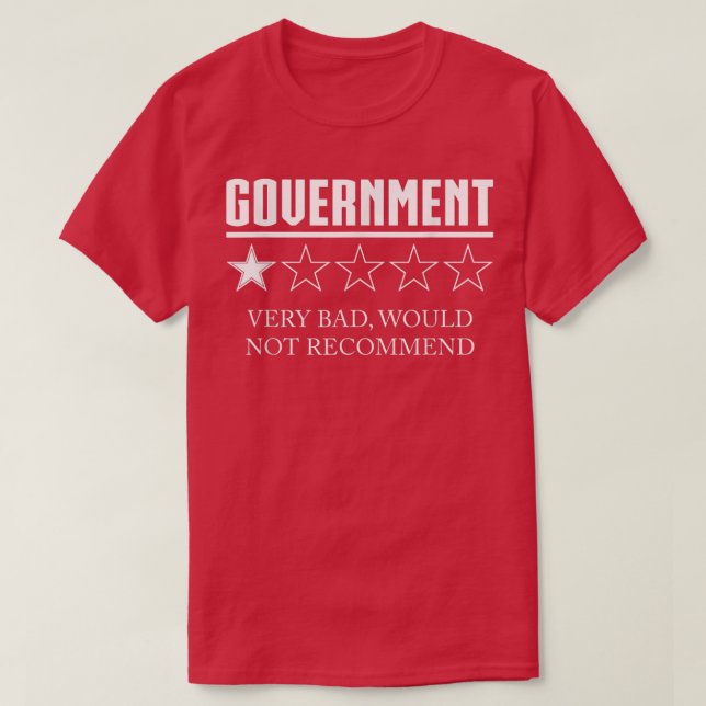 Camiseta Government Review One Star Very Bad Would Not Reco (Frente do Design)