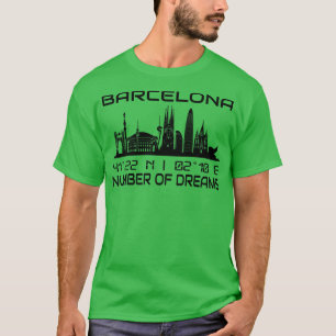 Camiseta GPS Coordena a cidade do horizonte de Barcelona