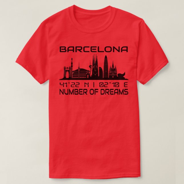 Camiseta GPS Coordena a cidade do horizonte de Barcelona (Frente do Design)