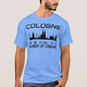 Camiseta GPS Coordena Cidade de Colônia Skyline 3