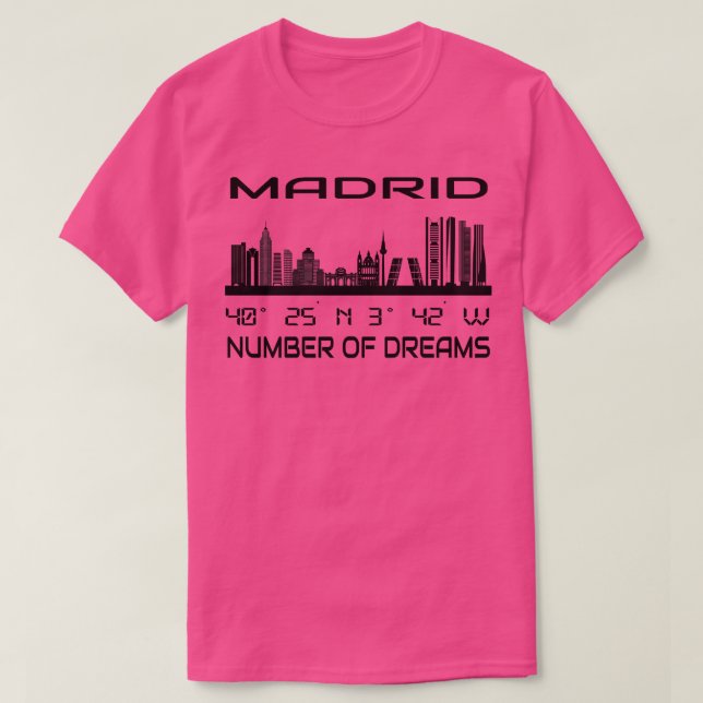 Camiseta Gps Coordena Cidade de Madrid Skyline Dream City 2 (Frente do Design)