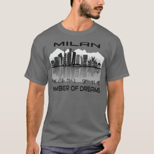 Camiseta GPS Coordena cidade de Milão Skyline Dream