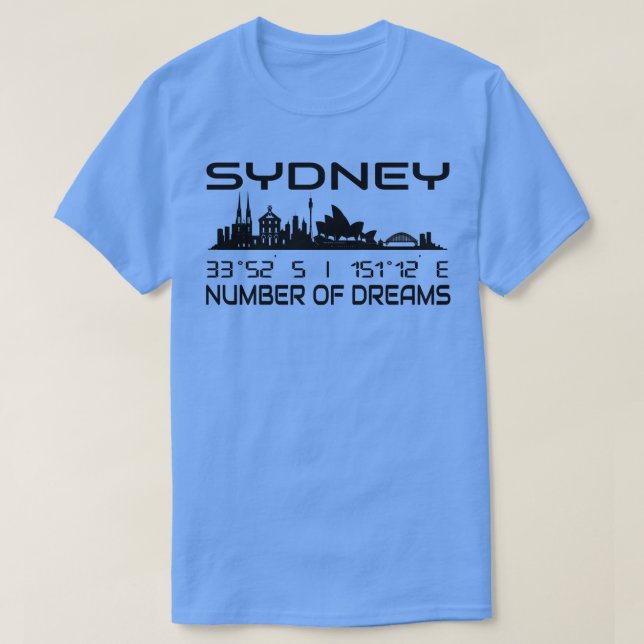 Camiseta Gps Coordena Cidade De Sidney Skyline Austrália 1 (Frente do Design)