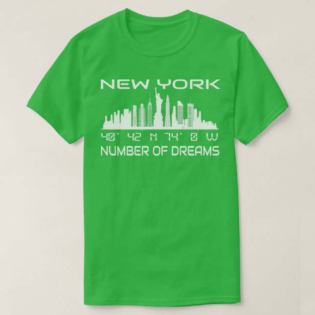 Camiseta GPS Coordena Manhattan Nova Iorque Skyline (Frente do Design)