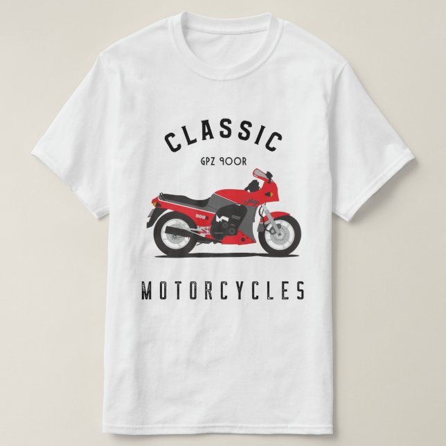 Camiseta GPZ 900R Ninja ZX900A Motorrad Biker (Frente do Design)