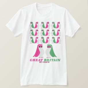 Camiseta Grã-Bretanha, "de Carruagem", Coruja, cartaz de vi