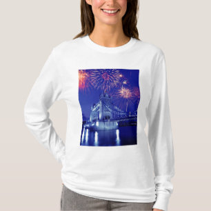Camiseta Grã-Bretanha, Londres. Fogos de artifício sobre a