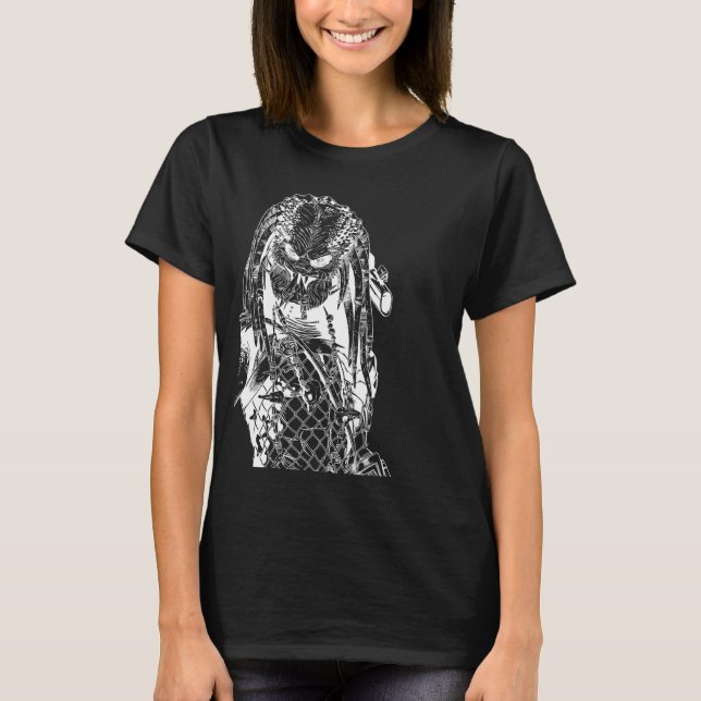 Camiseta Gra Descentrada no Predador de Alienígenas estétic (Frente)