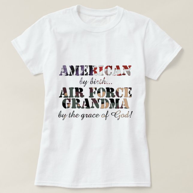 Camiseta Graça de deus da avó da força aérea (Frente do Design)
