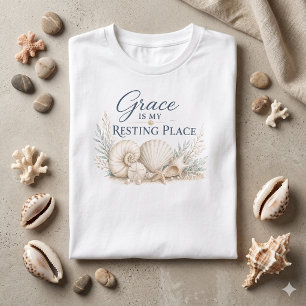 Camiseta Graça É Meu Lugar de Repouso – Inspirador Costeiro