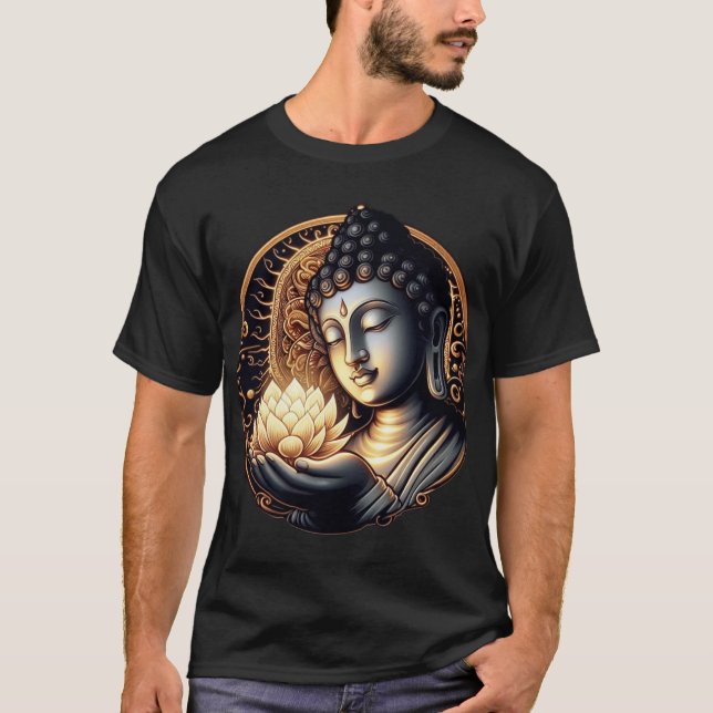 Camiseta "Graça Eterna: Buda com Lotus Sagrada" (Frente)