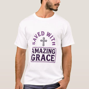 Camiseta Graça Incrível Cruz Cristã Vintage