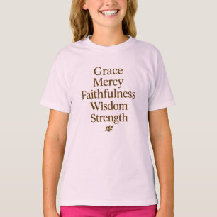 Camiseta Graça, Misericórdia, Fidelidade, Sabedoria, Força