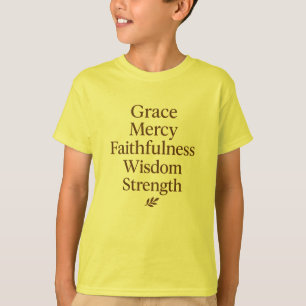 Camiseta Graça, Misericórdia, Fidelidade, Sabedoria, Força