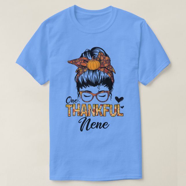 Camiseta Graças a Nene Engraçado Mensagem Bun Fall Autumn T (Frente do Design)
