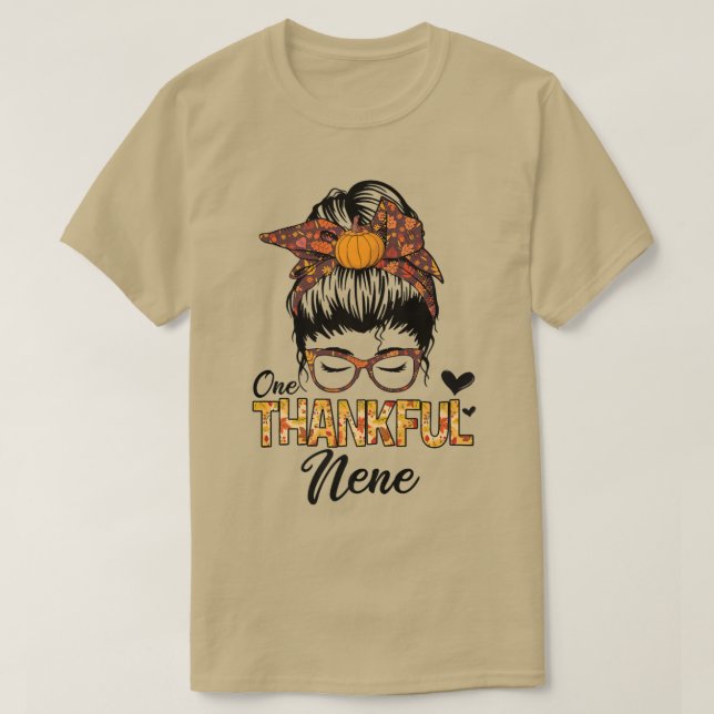 Camiseta Graças a Nene Engraçado Mensagem Bun Fall Autumn T (Frente do Design)