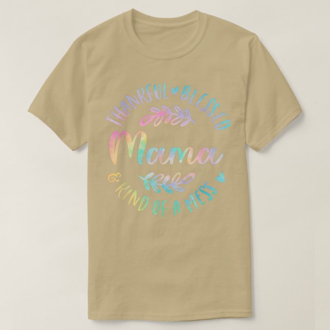 Camiseta Graças Abençoado E Meio Que Mess Mama Obrigado (Frente do Design)