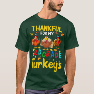 Camiseta Graças Ao Meu Terceiro Grau Turkeys No Dia De Ação
