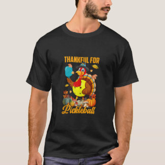 Camiseta Graças Ao Pickleball Turkey Fall Vibes Feliz