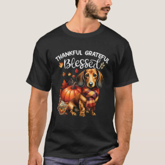 Camiseta Graças Grata, abençoada Cachorro de Dachshund Qued