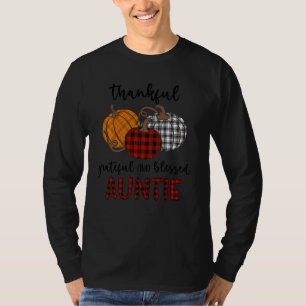 Camiseta Graças Grata Xadrez de camisa, abençoada e amável