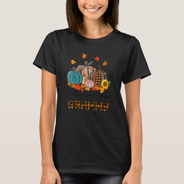 Camiseta Graças Grateful Bênção Pumpkins Thanksgi (Frente)