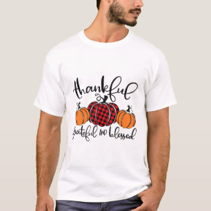 Camiseta Graças Grateful E Bendito Pumpkin Cai Graças
