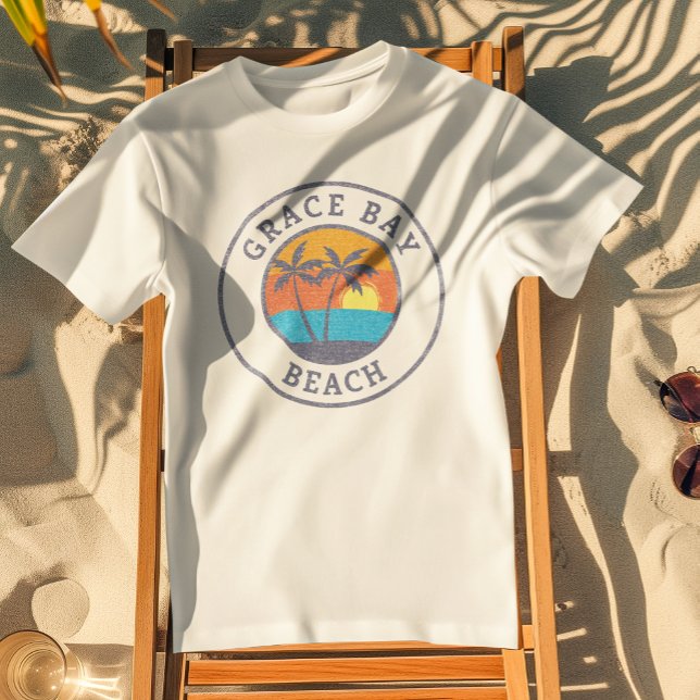 Camiseta Grace Bay Beach, Turks E Caicos Desvaneceram Ruas  (Criador carregado)