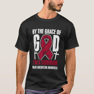 Camiseta Grace Burgundy Ribbon Aurysmo Cerebral Aórtico