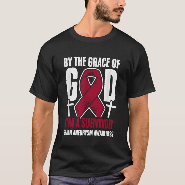 Camiseta Grace Burgundy Ribbon Aurysmo Cerebral Aórtico (Frente)