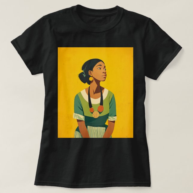 Camiseta Grace em Verde e Dourada (Frente do Design)