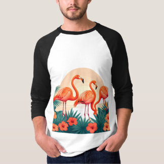 Camiseta Graceful Flamingos Tropical Elegance Flamingo Drea