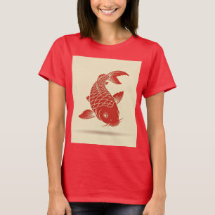 Camiseta Graceful Koi: Símbolo da Perseverança e da Fortuna