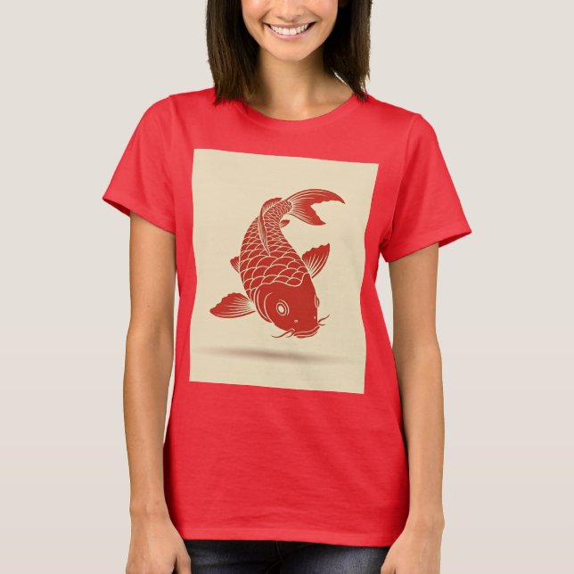 Camiseta Graceful Koi: Símbolo da Perseverança e da Fortuna (Frente)