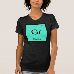 Camiseta Gracie Nome Elemento Químico Tabela Periódica