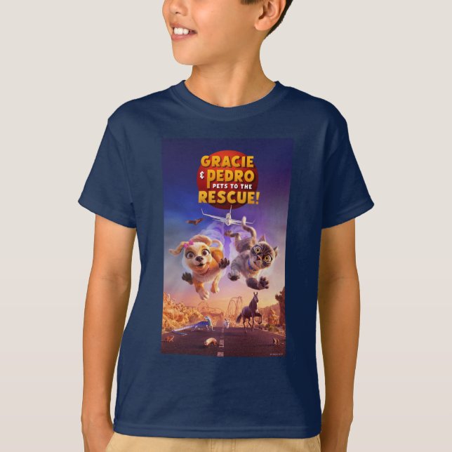 Camiseta Gracie & Pedro: Pets para o resgate! (Frente)