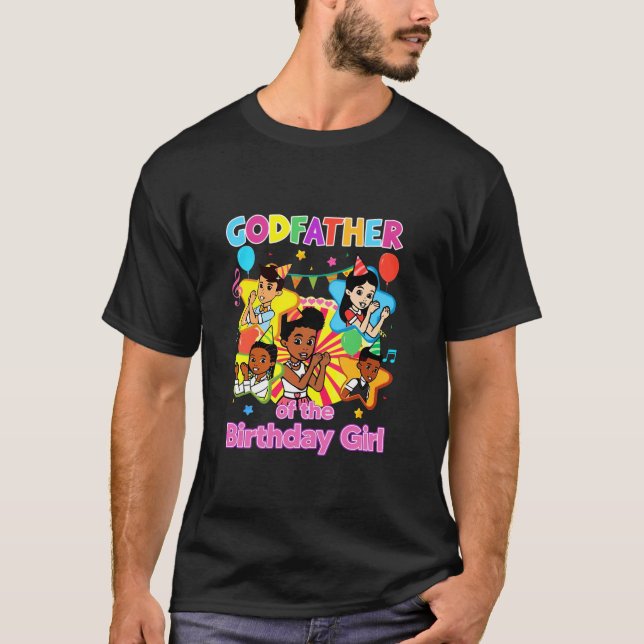 Camiseta Gracie's Corner Goddad do Aniversário Rapariga Dol (Frente)