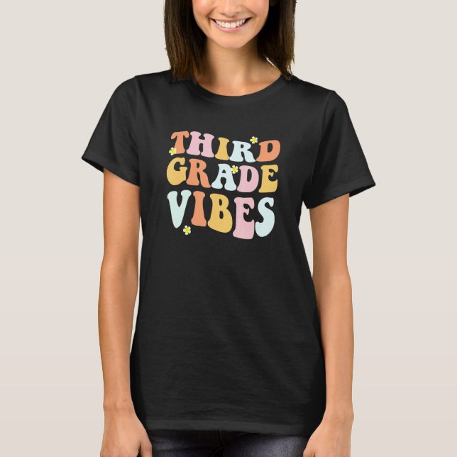 Camiseta Grade 3 Teachers  Students   Hippie Third Grade Vi (Frente)
