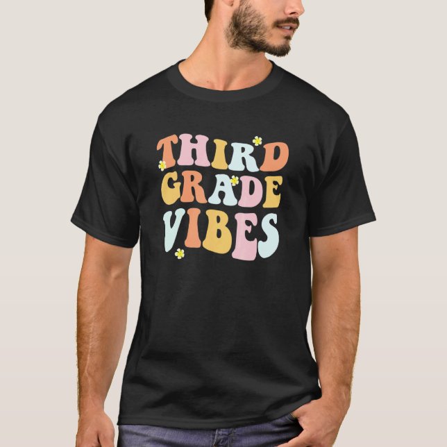 Camiseta Grade 3 Teachers  Students   Hippie Third Grade Vi (Frente)
