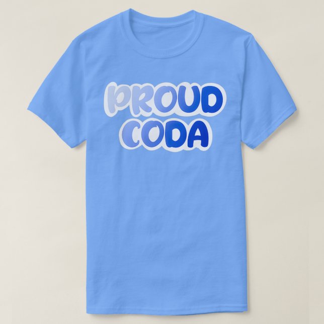 Camiseta gradiente azul do CODA orgulhoso (Frente do Design)