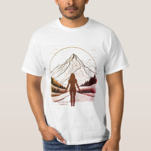 Camiseta Gradiente Castanho Da Pose De Montanha