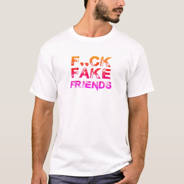 Camiseta Gradiente de Cor Amigos Falsos (Frente)