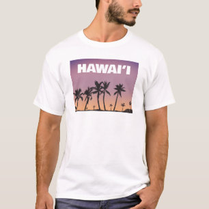 Camiseta Gradiente do Céu da Palmeira do Pôr do So