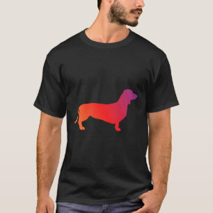 Camiseta Gradiente Laranja-Roxo Dachshund