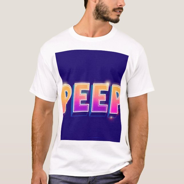 Camiseta Gradiente Neon PEEP | Camiseta Retro 80s  (Frente)