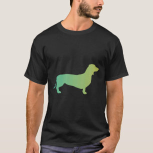 Camiseta Gradiente Verde A Amarelo Dachshund
