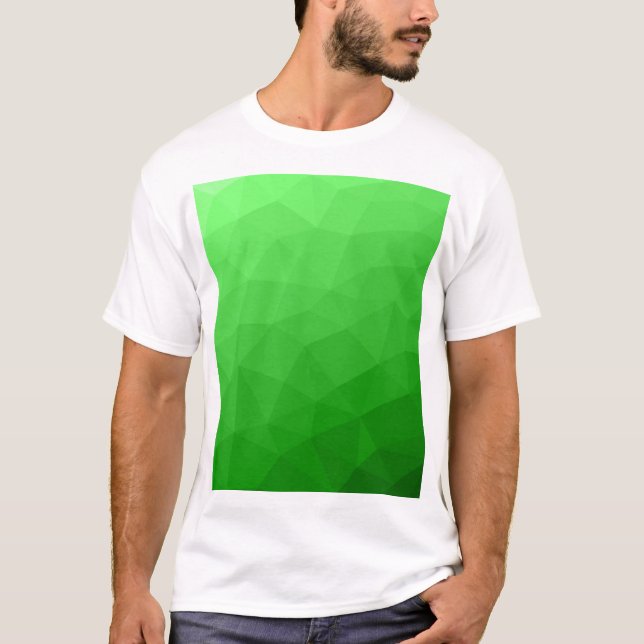 Camiseta Gradiente verde claro padrão geométrico de malha b (Frente)
